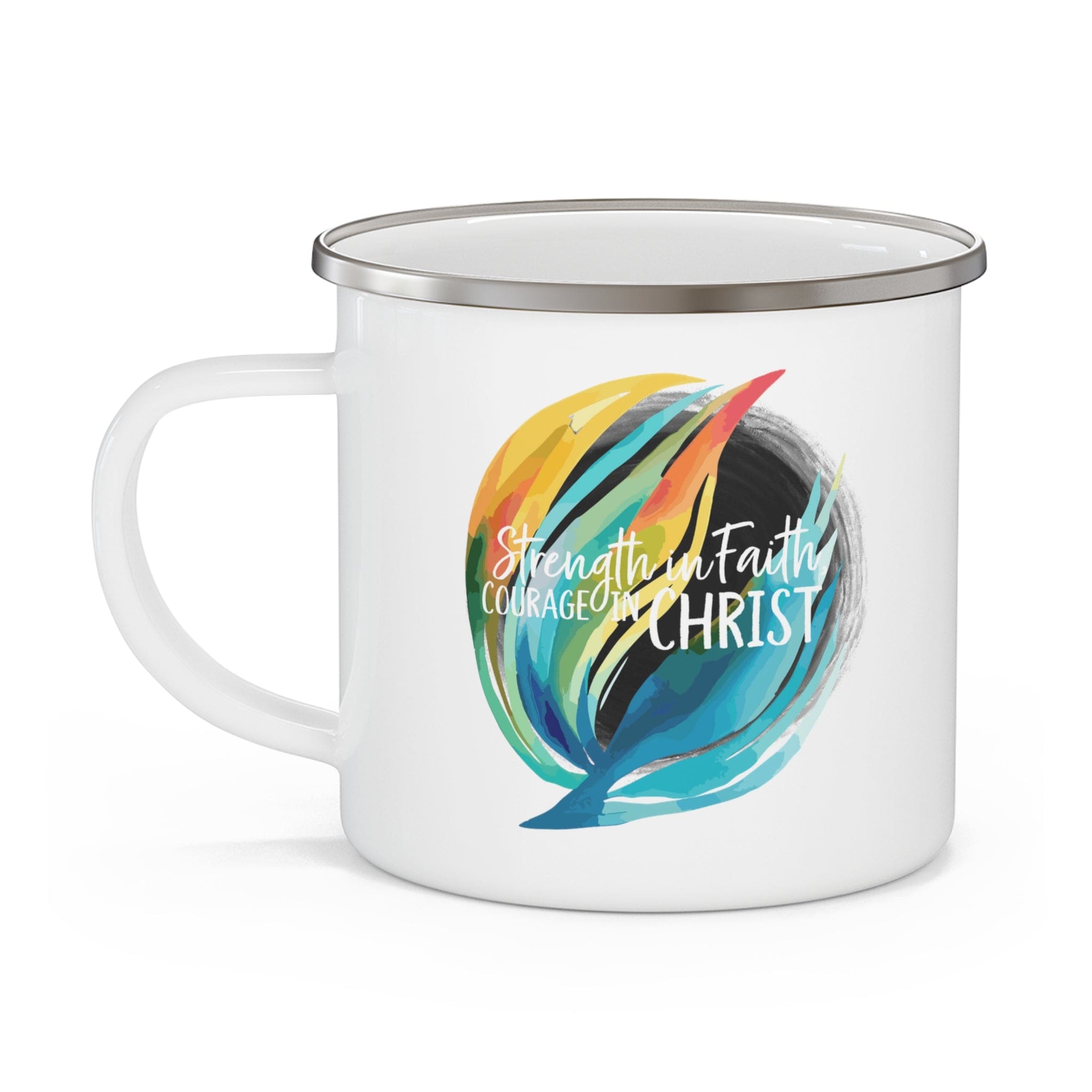 Enamel Camping Mug Strength in Faith - Courage in Christ