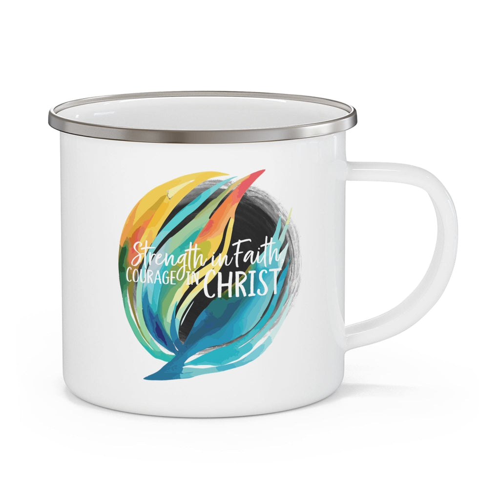 Enamel Camping Mug Strength in Faith - Courage in Christ