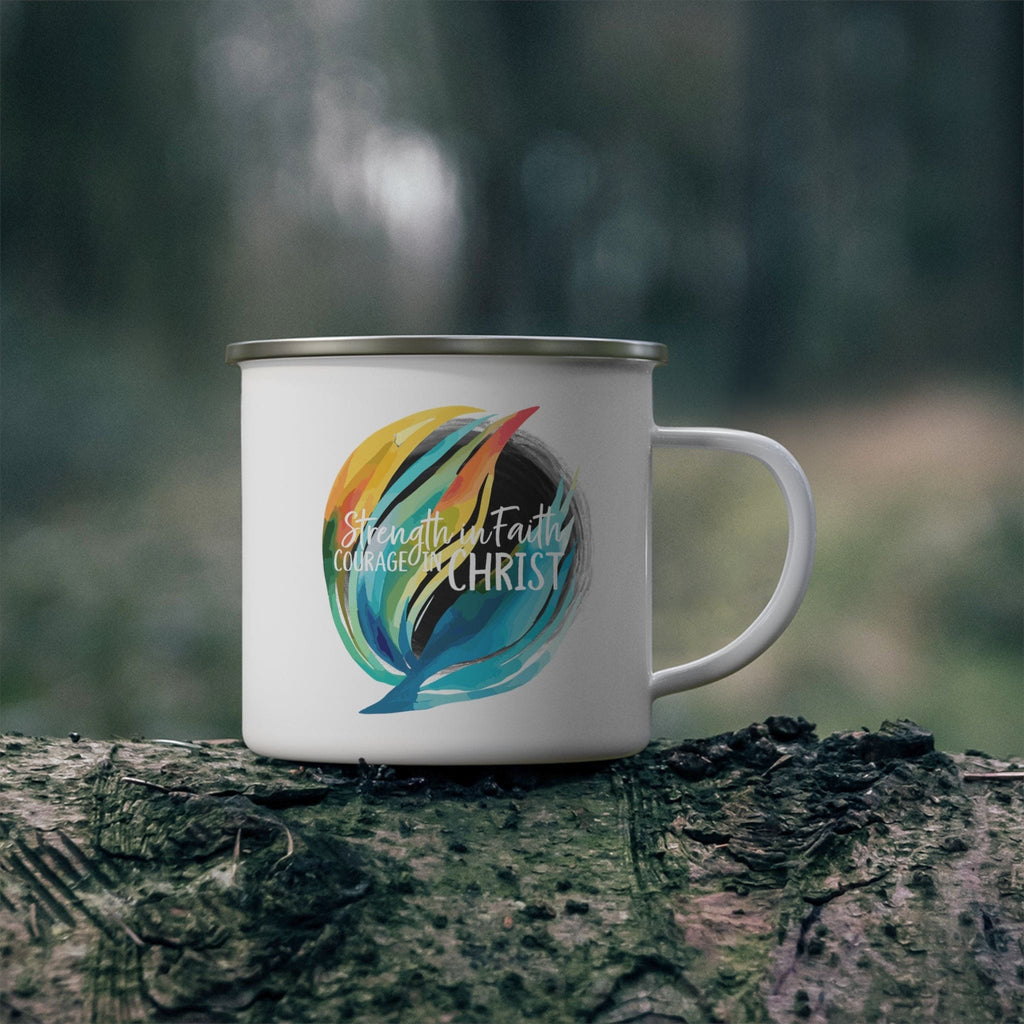 Enamel Camping Mug Strength in Faith - Courage in Christ