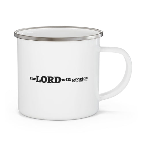 Enamel Camping Mug - the Lord will Provide - Genesis 22:14 Christian