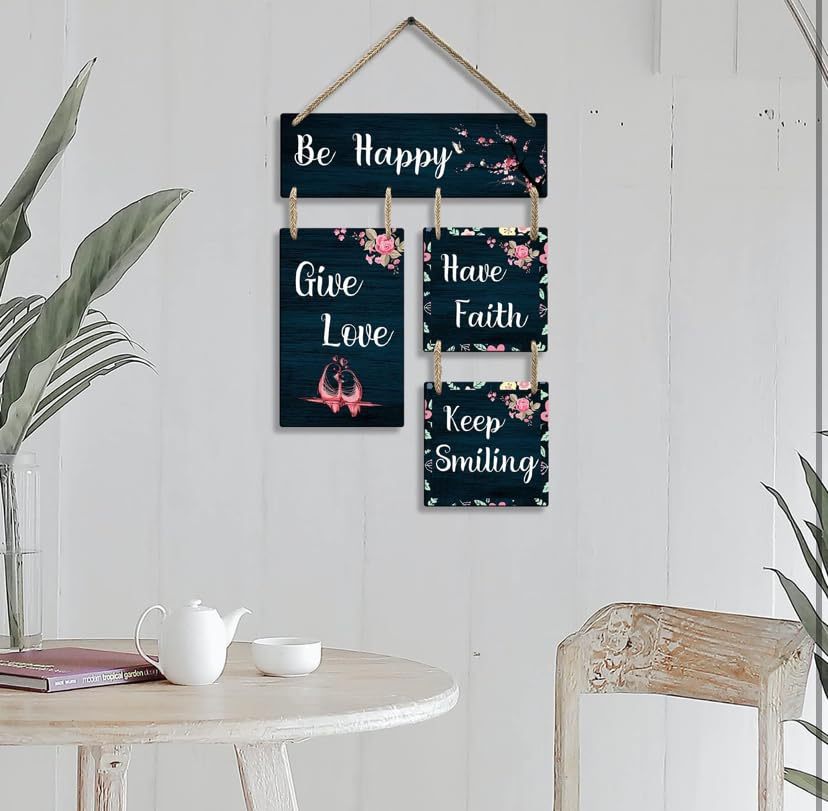 Tiny Shiny Rustic Inspirational Wall Decor – Wooden Hanging Board