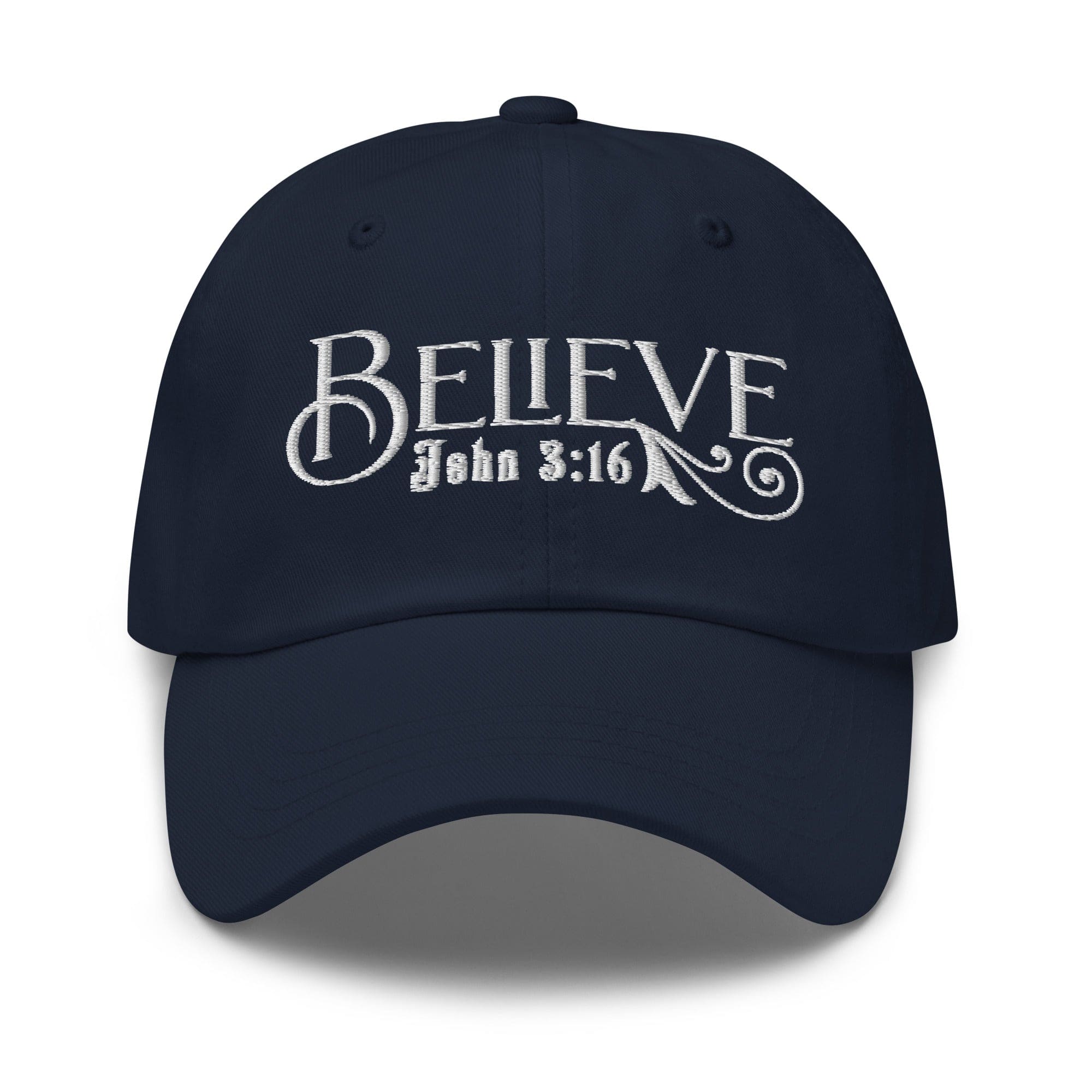 Embroidered Baseball Cap - Believe - John 3:16
