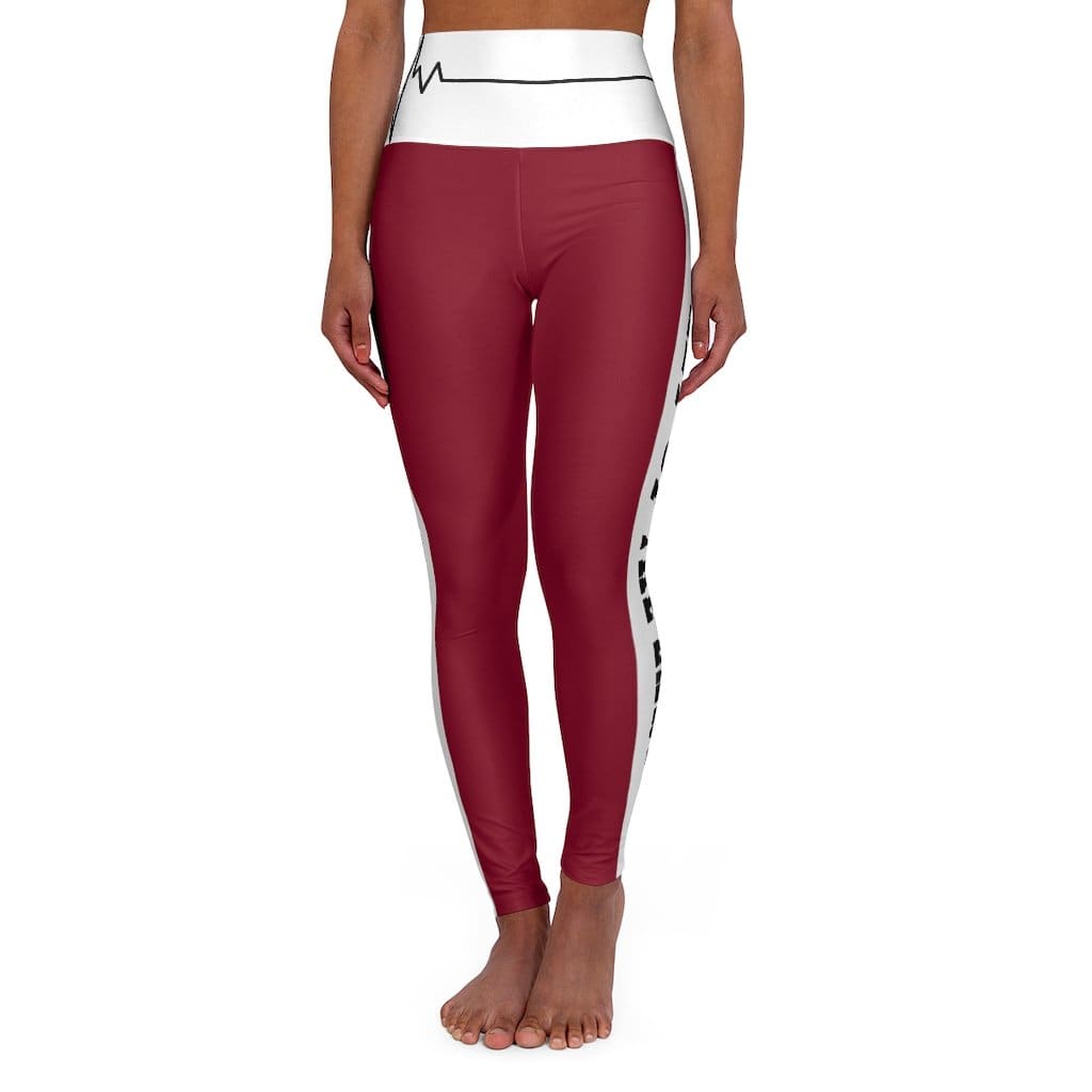 High Waisted Yoga Leggings - Burgundy Salt of the Earth Matthew 5:13