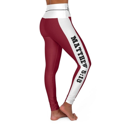 High Waisted Yoga Leggings - Burgundy Salt of the Earth Matthew 5:13