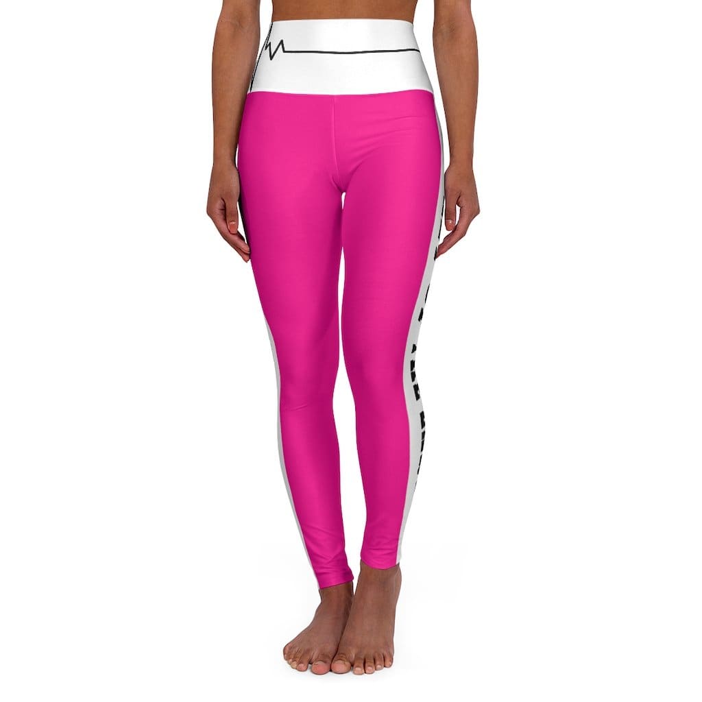High Waisted Yoga Leggings - Hot Pink Style Salt of the Earth Matthew