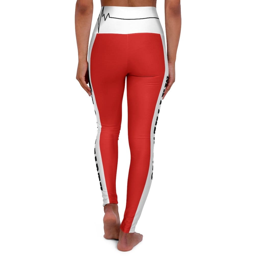 High Waisted Yoga Leggings - Red Salt of the Earth Matthew 5:13