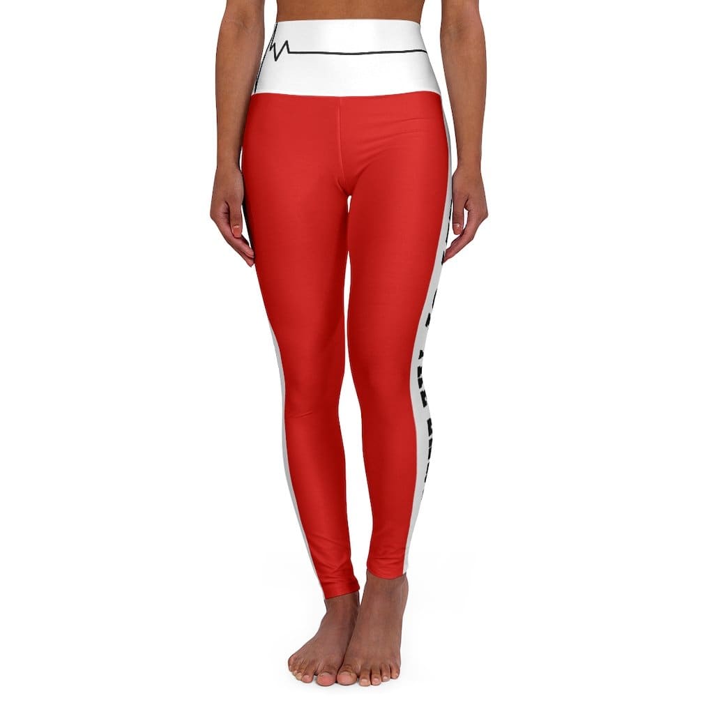 High Waisted Yoga Leggings - Red Salt of the Earth Matthew 5:13
