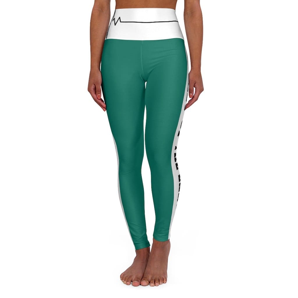High Waisted Yoga Leggings - Teal Green Salt of the Earth Matthew 5:13
