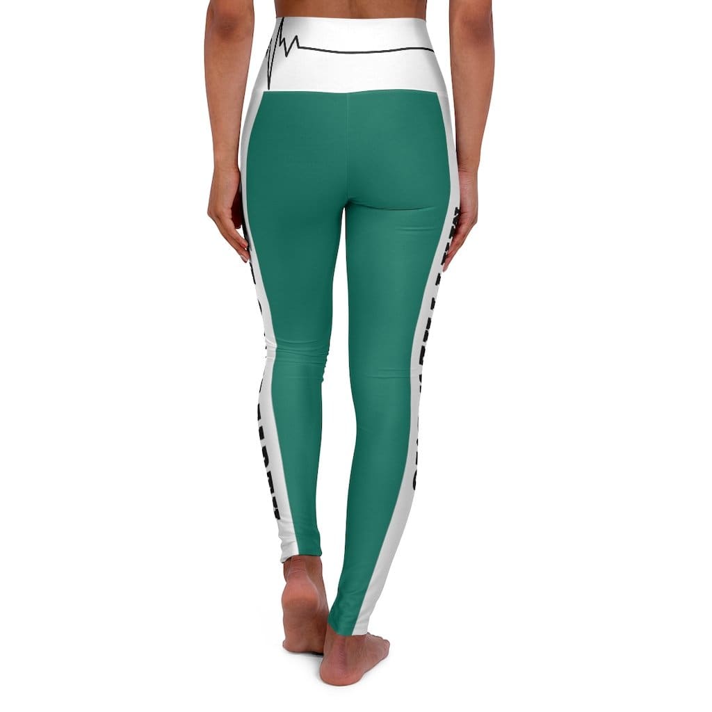 High Waisted Yoga Leggings - Teal Green Salt of the Earth Matthew 5:13