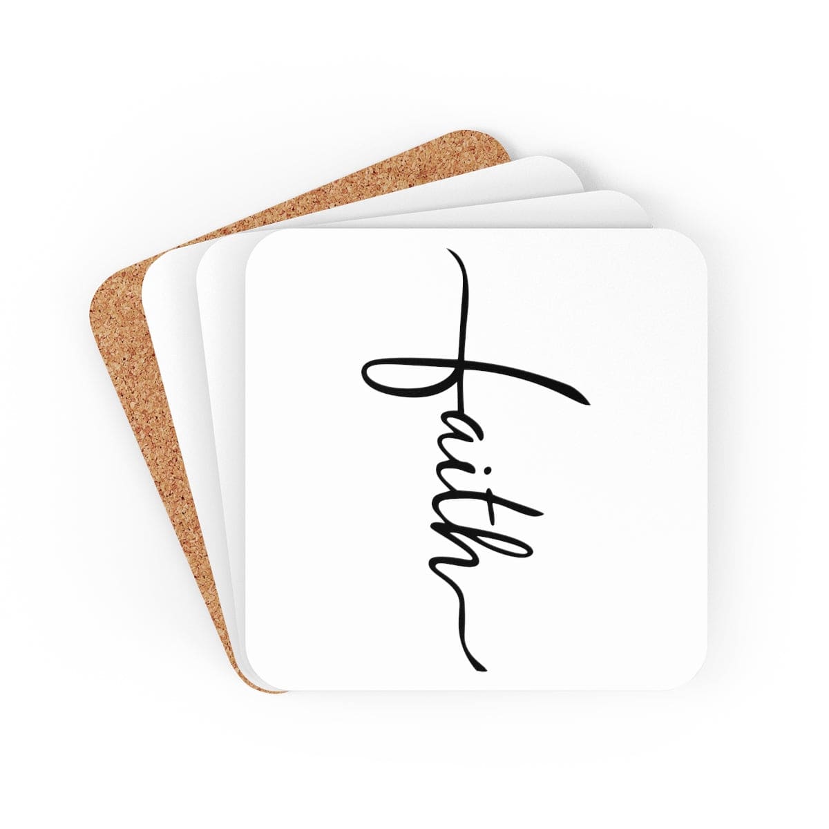 Home Decor - Coaster Set - 4 Piece Home/office - Faith Christian