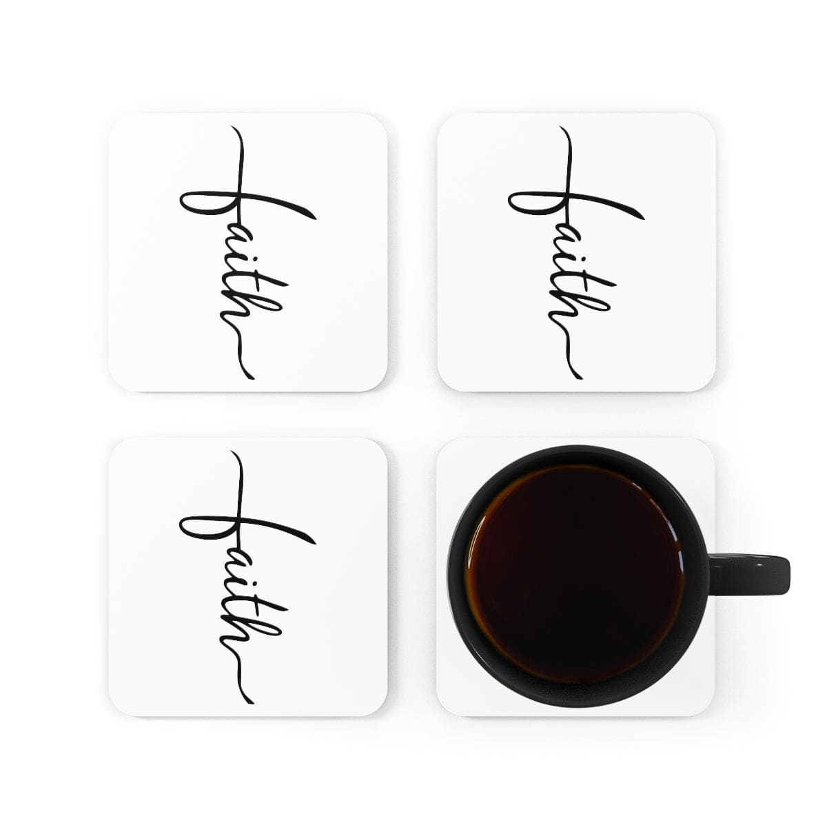 Home Decor - Coaster Set - 4 Piece Home/office - Faith Christian