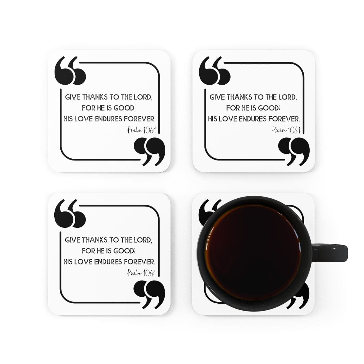 Home Decor - Coaster Set - 4 Piece Home/office - Give Thanks to the