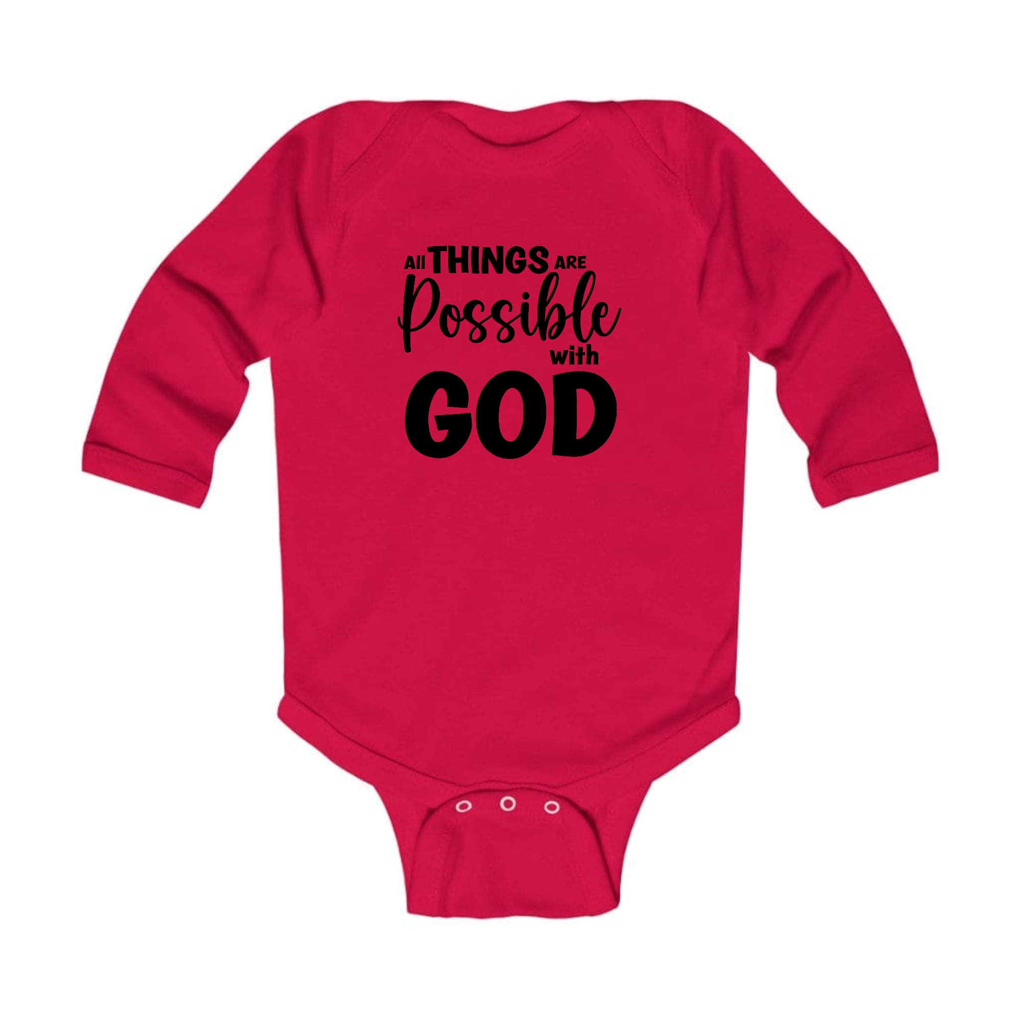 Infant Long Sleeve Graphic T-shirt All Things are Possible with God -