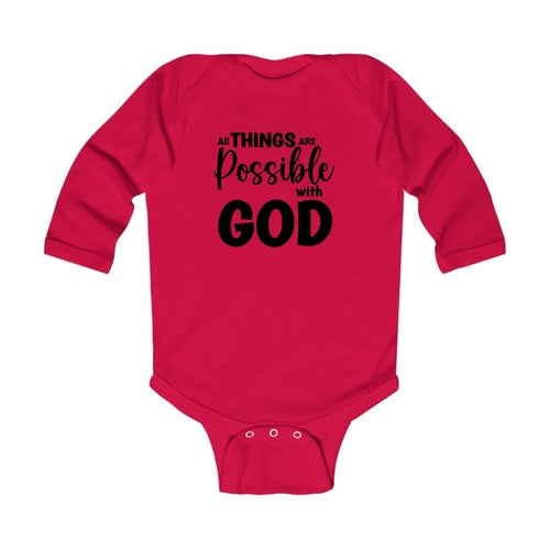 Infant Long Sleeve Graphic T-shirt All Things are Possible with God -