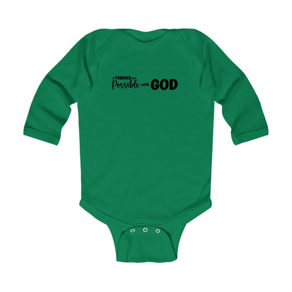 Infant Long Sleeve Graphic T-shirt All Things are Possible with God