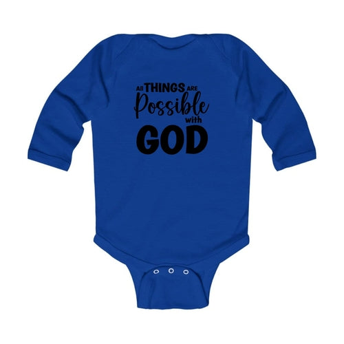 Infant Long Sleeve Graphic T-shirt All Things are Possible with God -