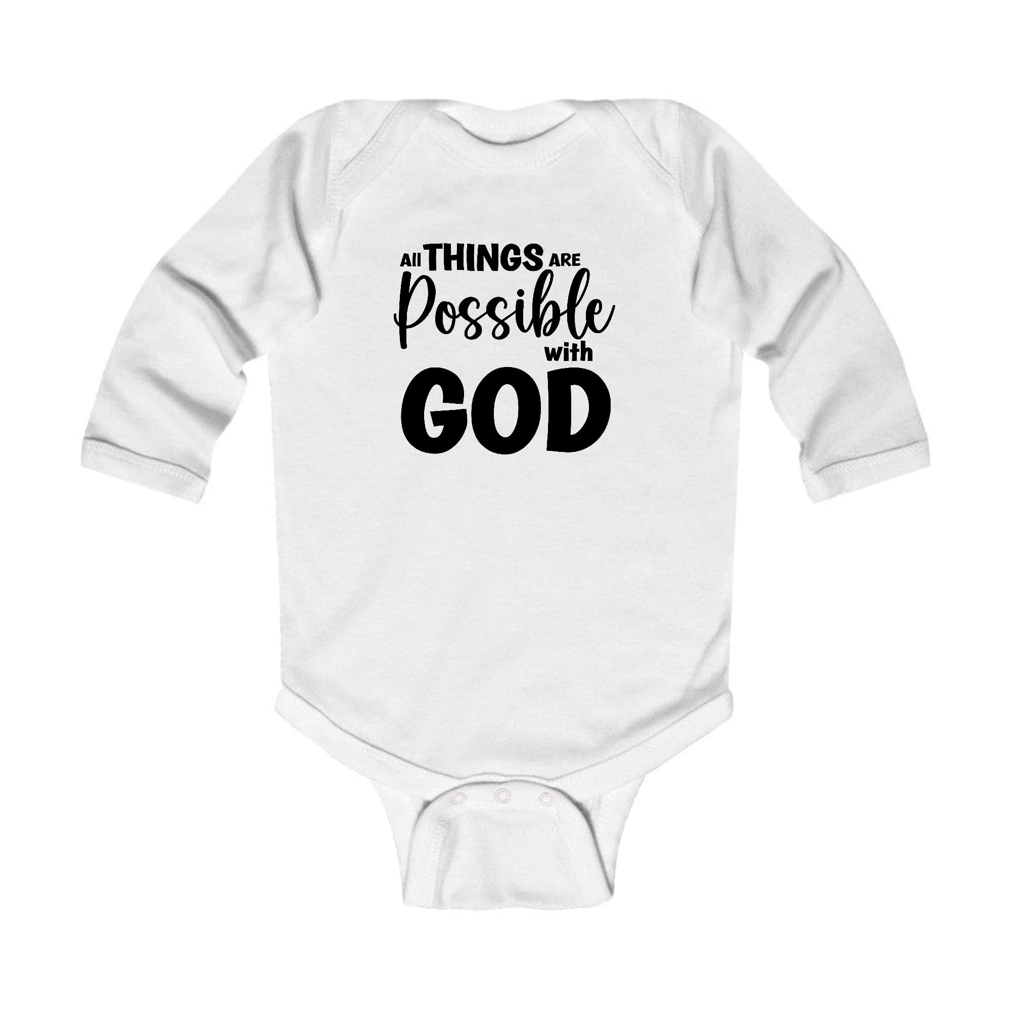 Infant Long Sleeve Graphic T-shirt All Things are Possible with God -