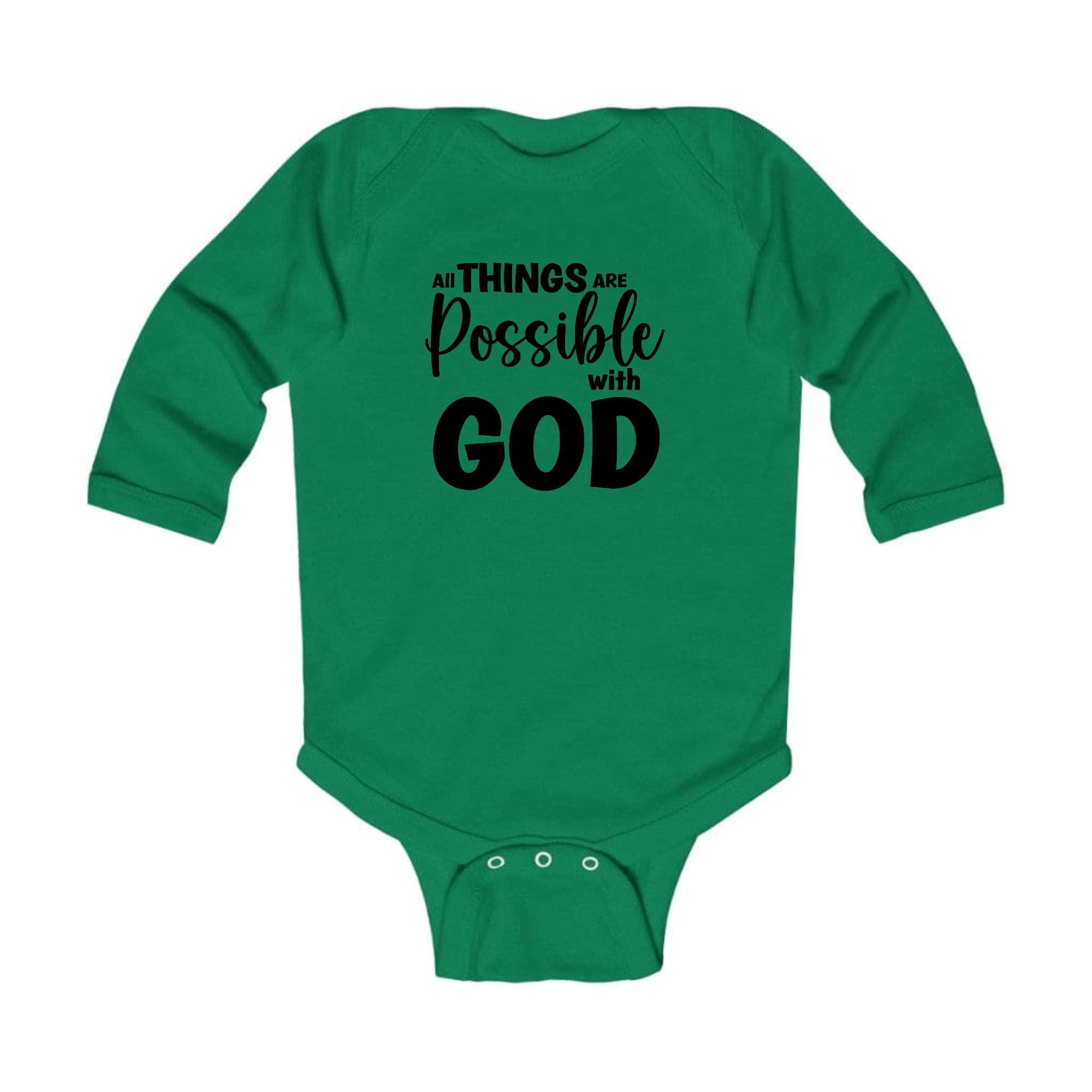 Infant Long Sleeve Graphic T-shirt All Things are Possible with God -