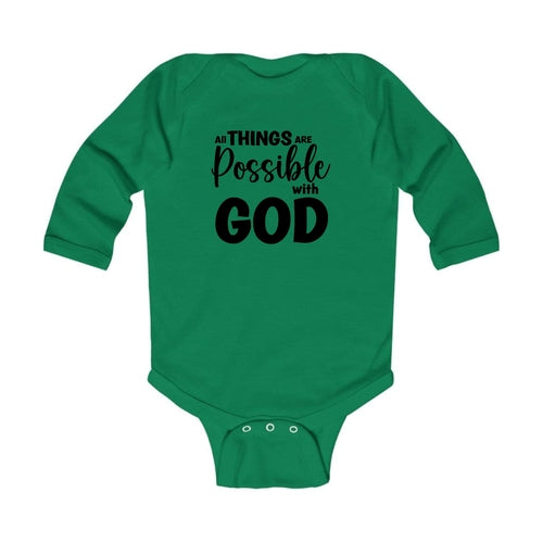 Infant Long Sleeve Graphic T-shirt All Things are Possible with God -