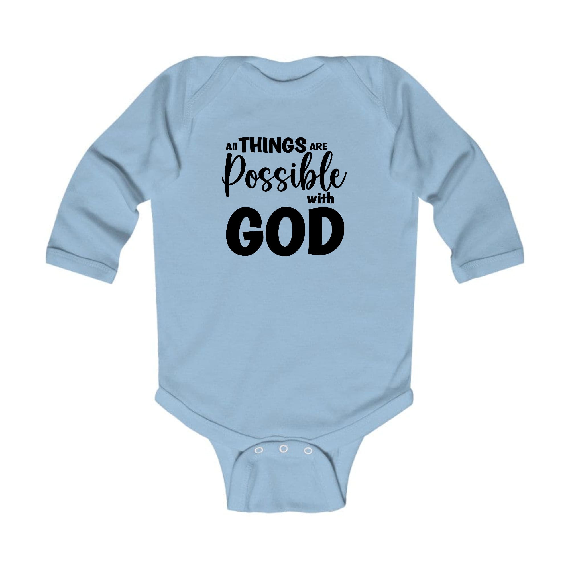Infant Long Sleeve Graphic T-shirt All Things are Possible with God -
