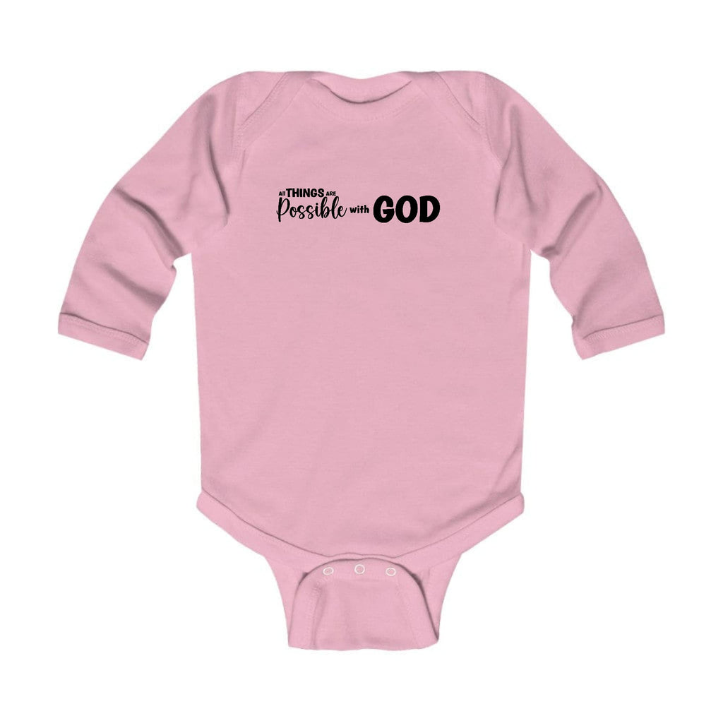 Infant Long Sleeve Graphic T-shirt All Things are Possible with God