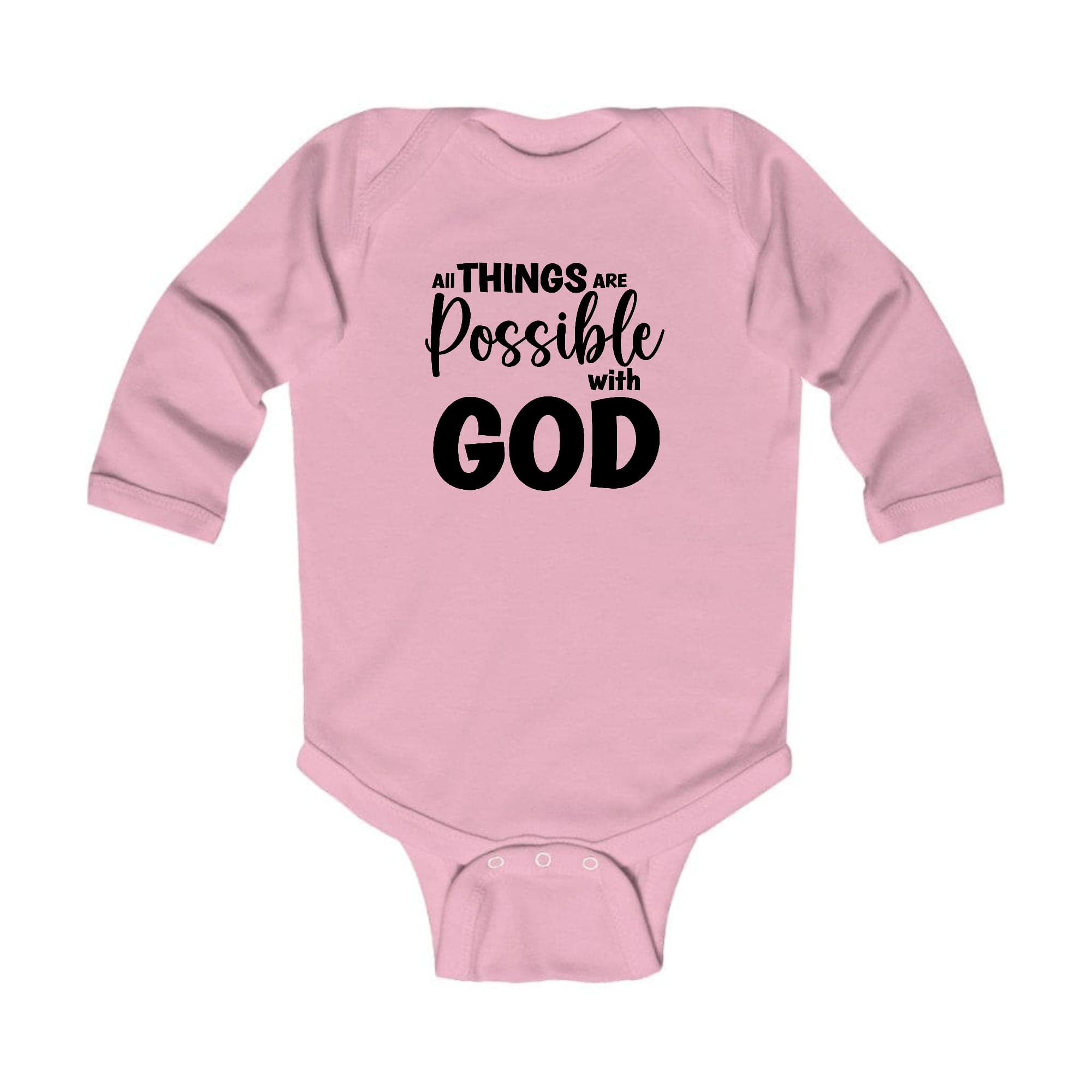 Infant Long Sleeve Graphic T-shirt All Things are Possible with God -