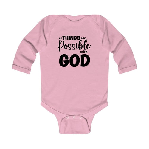 Infant Long Sleeve Graphic T-shirt All Things are Possible with God -