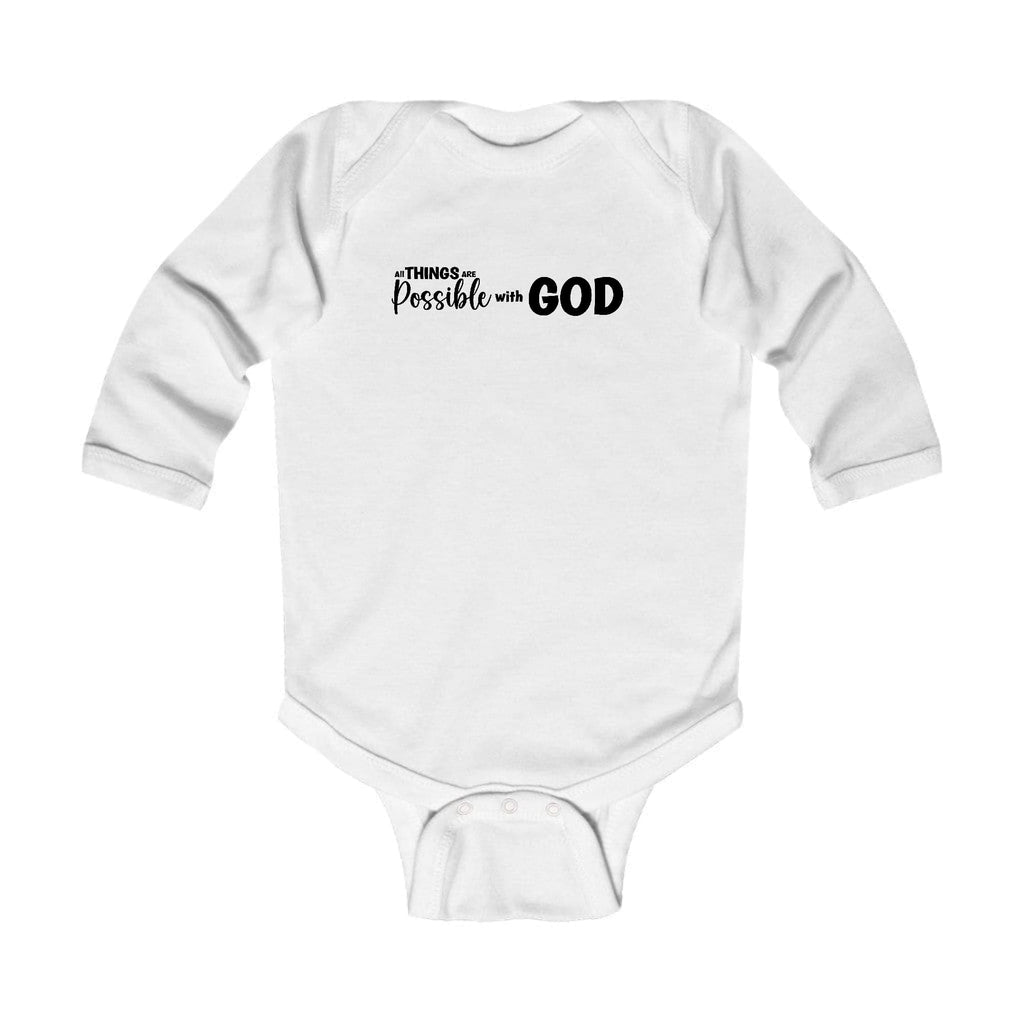 Infant Long Sleeve Graphic T-shirt All Things are Possible with God