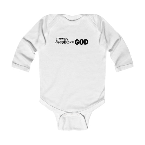 Infant Long Sleeve Graphic T-shirt All Things are Possible with God