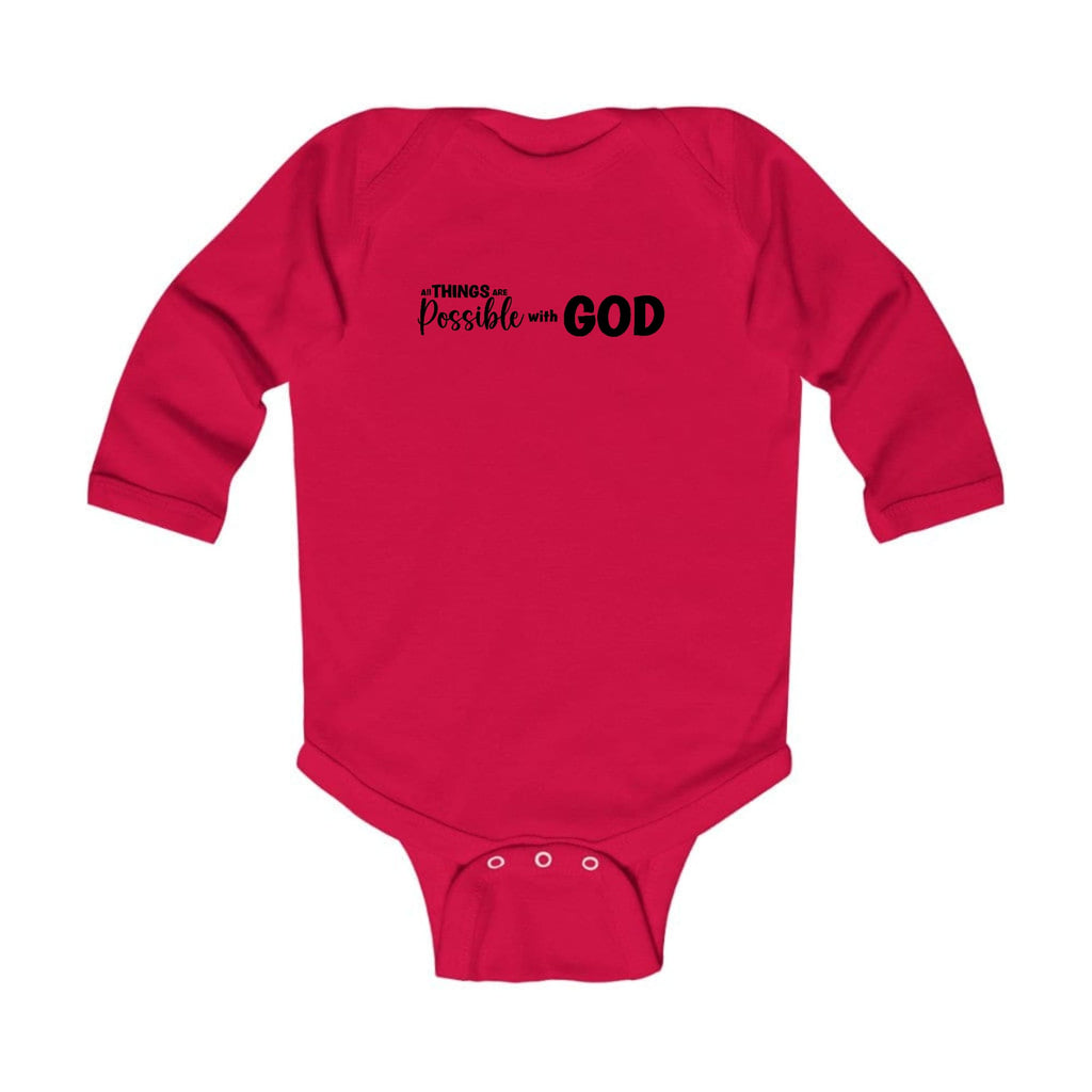 Infant Long Sleeve Graphic T-shirt All Things are Possible with God