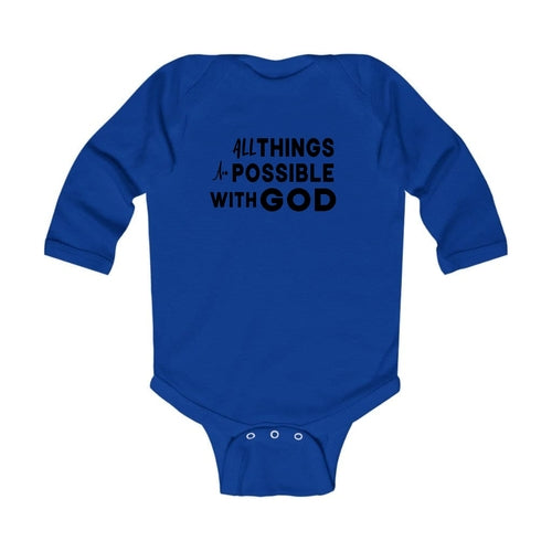 Infant Long Sleeve Graphic T-shirt All Things are Possible with God