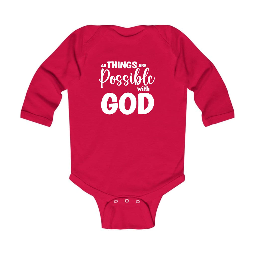 Infant Long Sleeve Graphic T-shirt - All Things are Possible with God