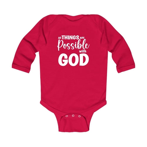 Infant Long Sleeve Graphic T-shirt - All Things are Possible with God