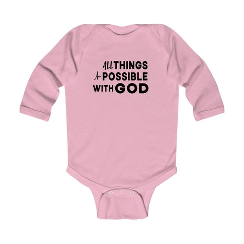 Infant Long Sleeve Graphic T-shirt All Things are Possible with God