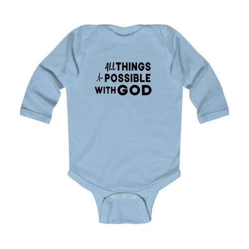 Infant Long Sleeve Graphic T-shirt All Things are Possible with God
