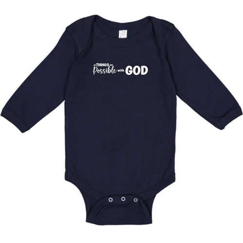Infant Long Sleeve Graphic T-shirt - All Things are Possible with God