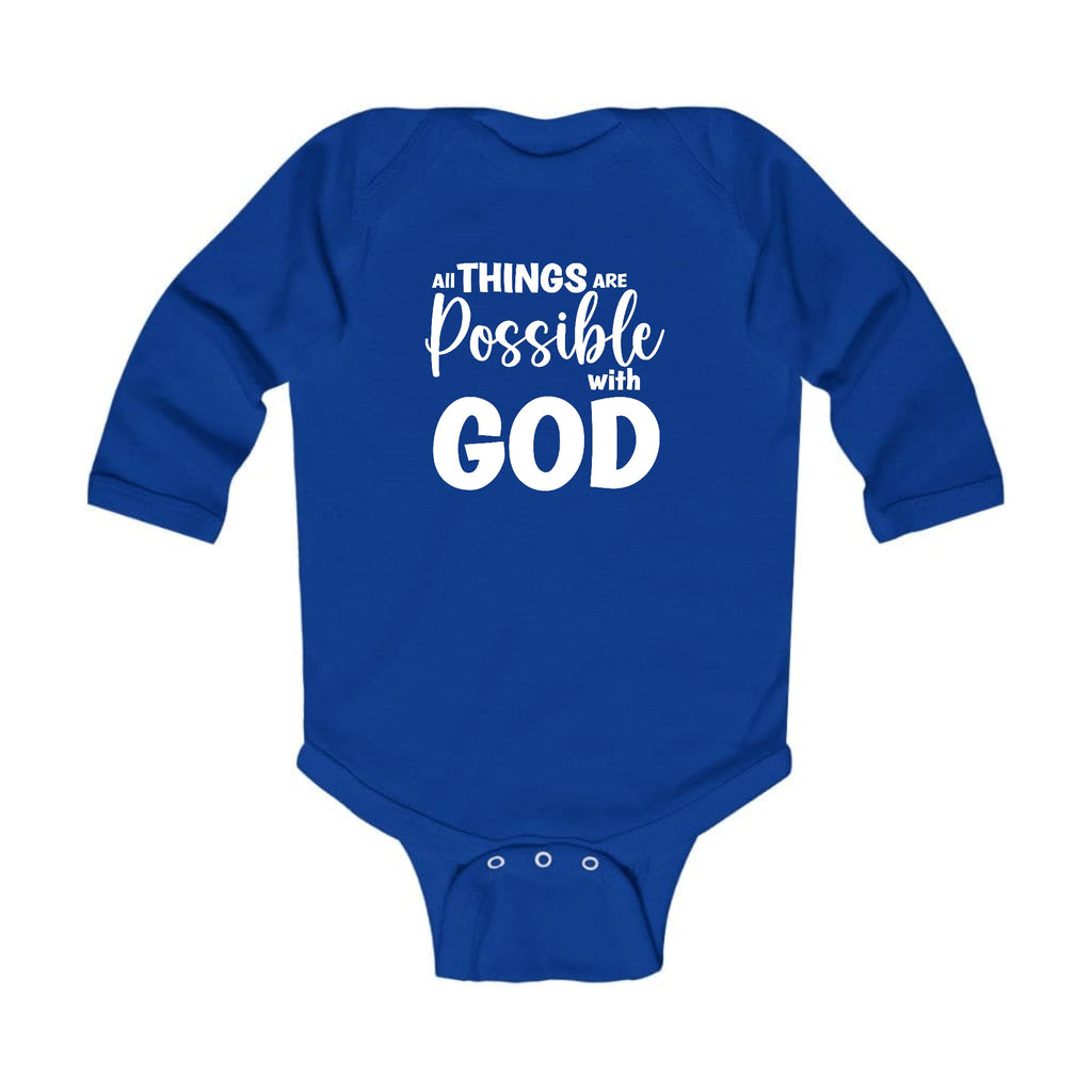 Infant Long Sleeve Graphic T-shirt - All Things are Possible with God
