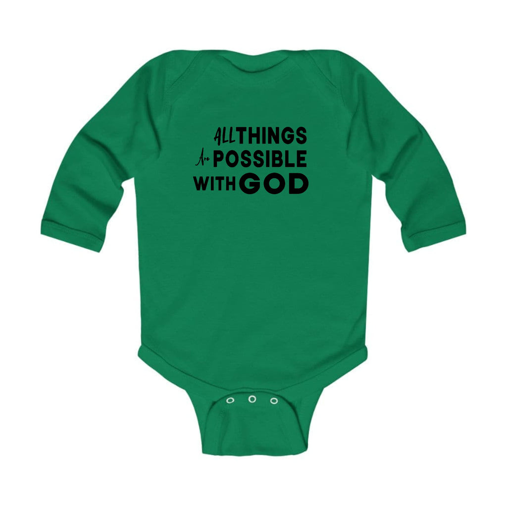 Infant Long Sleeve Graphic T-shirt All Things are Possible with God
