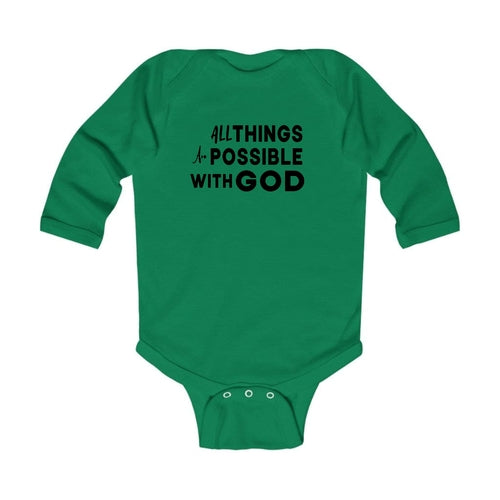 Infant Long Sleeve Graphic T-shirt All Things are Possible with God