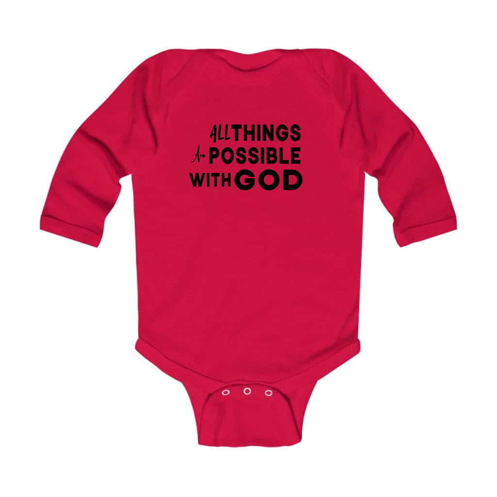 Infant Long Sleeve Graphic T-shirt All Things are Possible with God