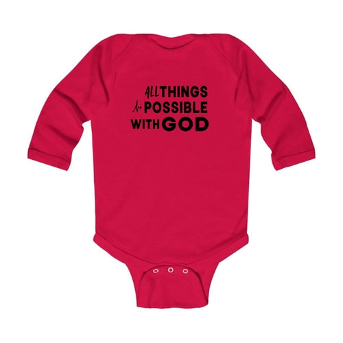 Infant Long Sleeve Graphic T-shirt All Things are Possible with God