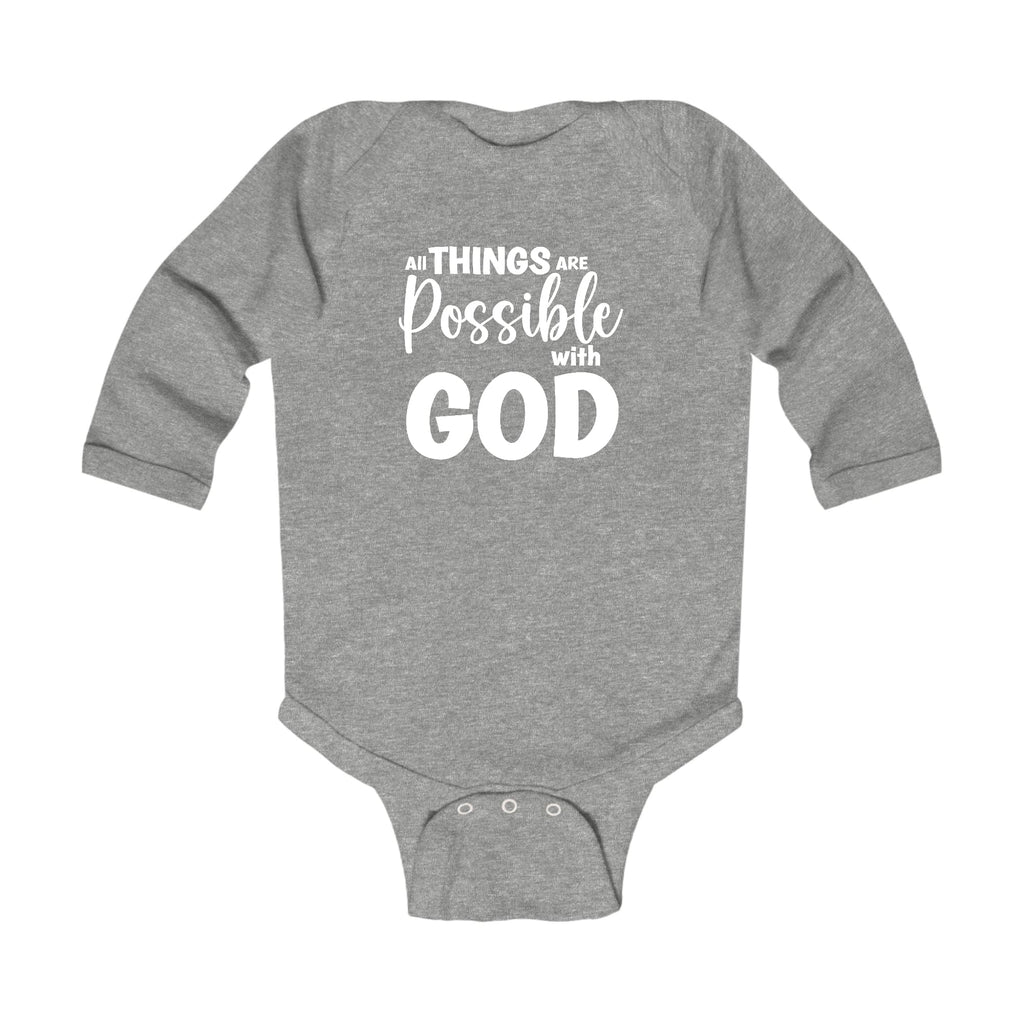 Infant Long Sleeve Graphic T-shirt - All Things are Possible with God