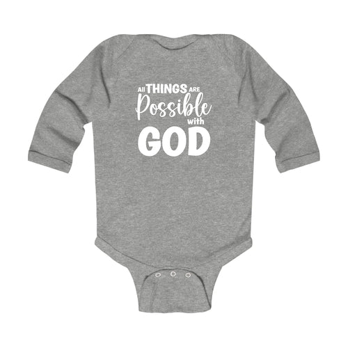 Infant Long Sleeve Graphic T-shirt - All Things are Possible with God