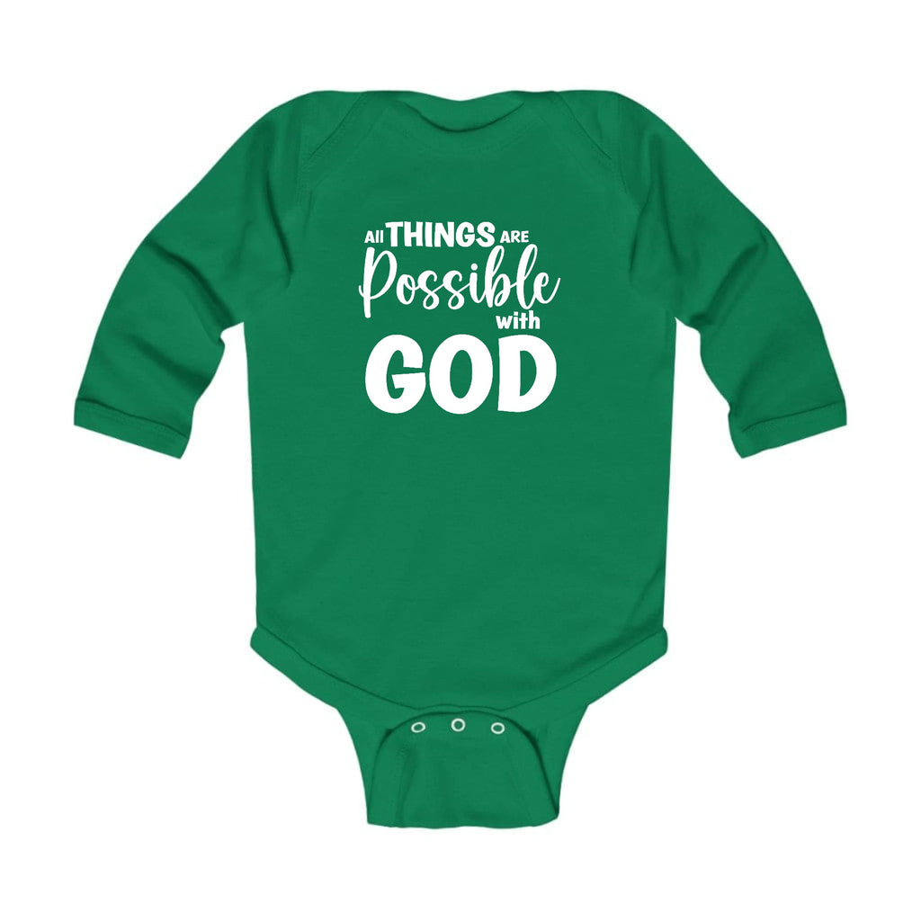Infant Long Sleeve Graphic T-shirt - All Things are Possible with God