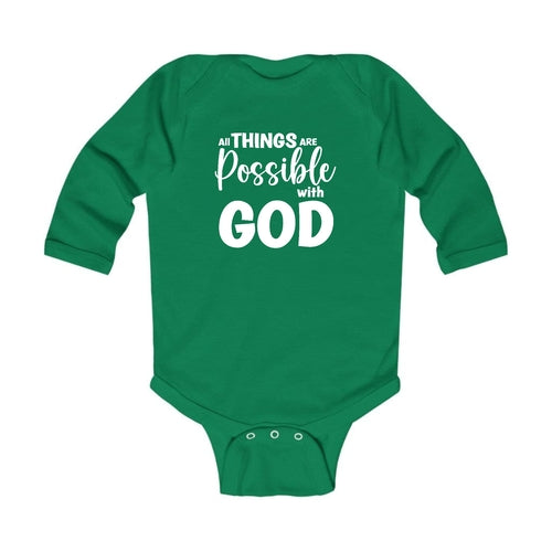 Infant Long Sleeve Graphic T-shirt - All Things are Possible with God