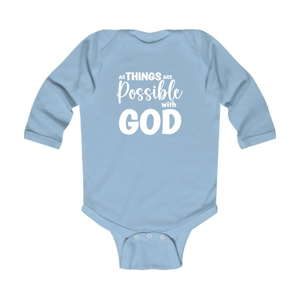 Infant Long Sleeve Graphic T-shirt - All Things are Possible with God