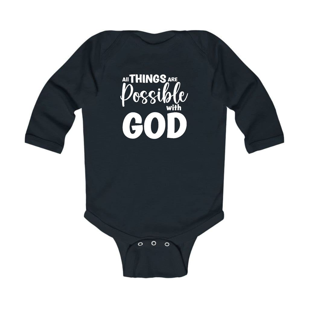 Infant Long Sleeve Graphic T-shirt - All Things are Possible with God