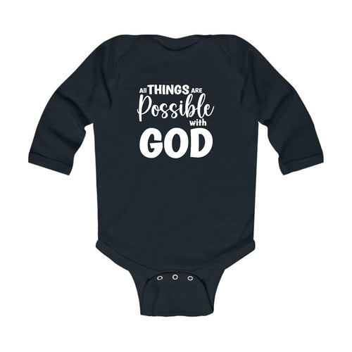 Infant Long Sleeve Graphic T-shirt - All Things are Possible with God