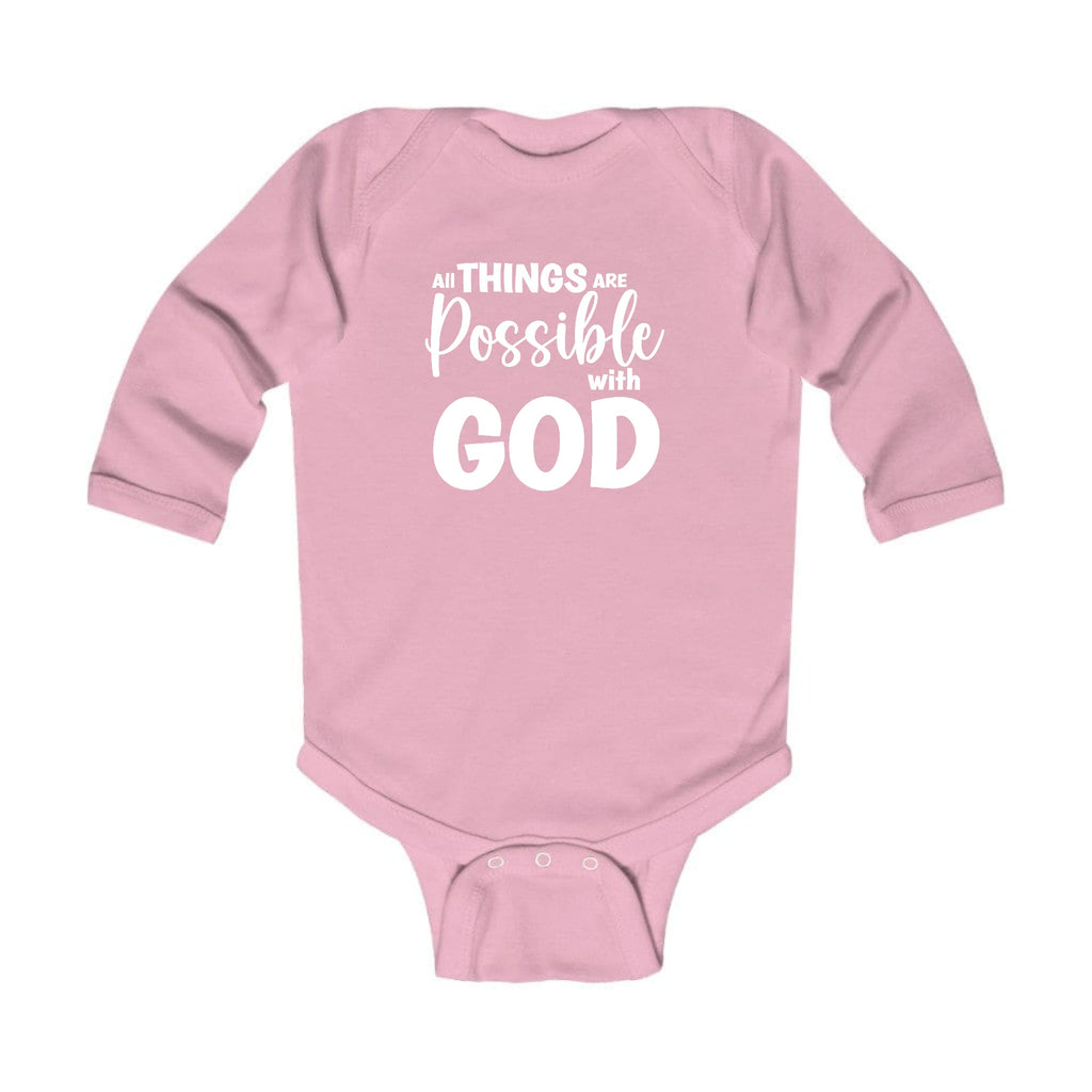 Infant Long Sleeve Graphic T-shirt - All Things are Possible with God
