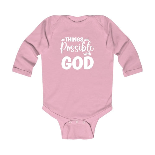 Infant Long Sleeve Graphic T-shirt - All Things are Possible with God